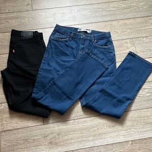 Levi's Classic Boys Slim Blue and Black Denim Jeans